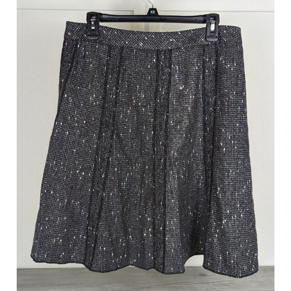 Coldwater Creek NWT Grey Wool Blend Silver Bell Tweed Knee Length Skirt sz 12